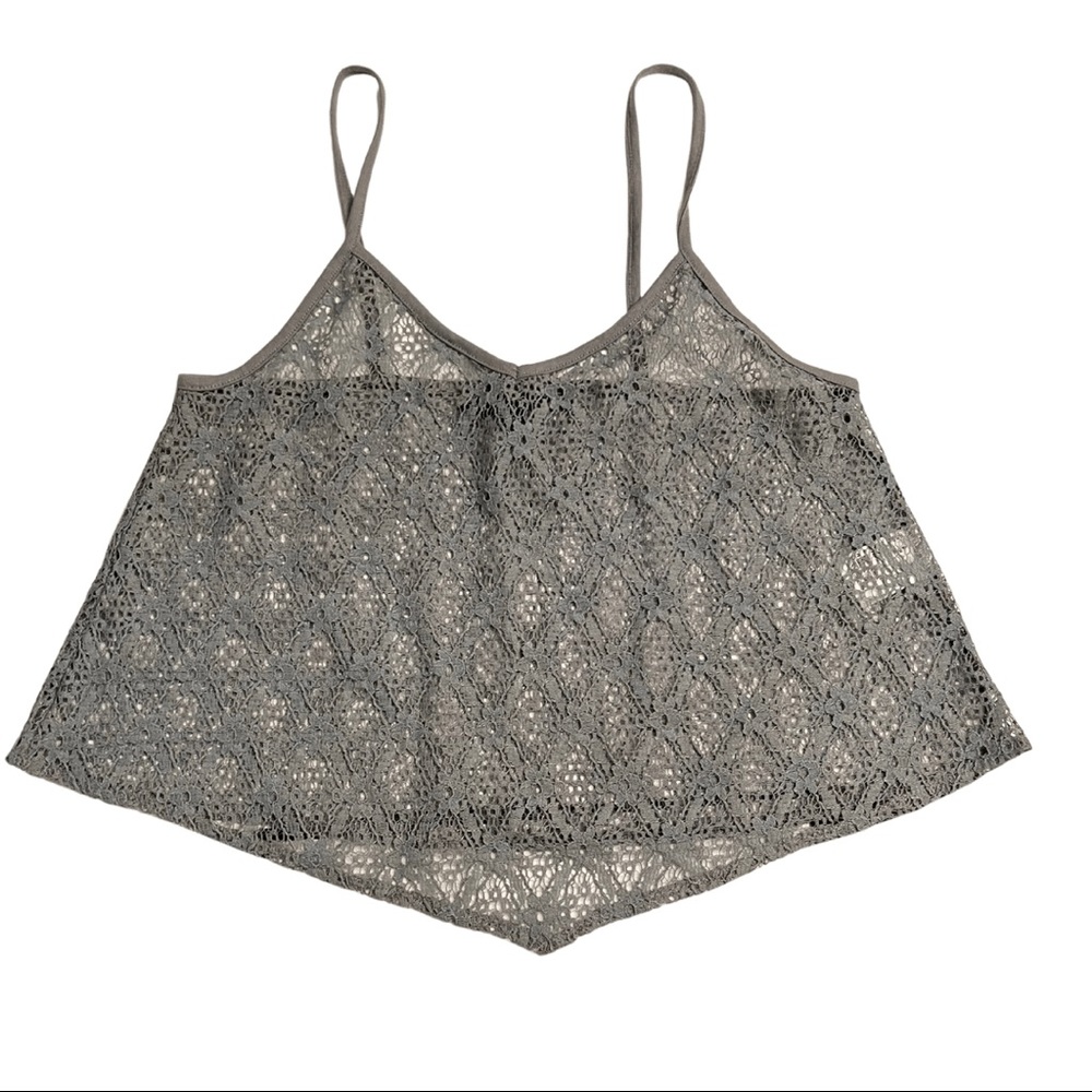 American Eagle 🦅 Outfitters blue/gray floral mesh top